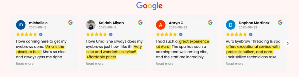 Reviews on Eyebrow Threading